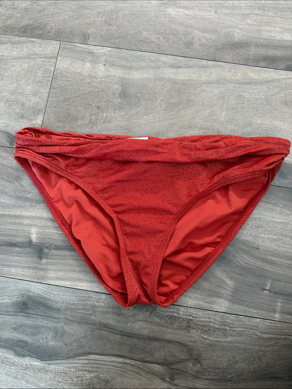 Kenneth Cole Shimmery Crimson Bikini Bottom